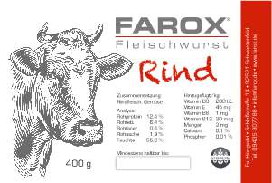 Farox Farox Fleischwurst – Farox Tiernahrung